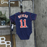 MLB Infant Baby Boston Red Sox #11 Rafael Devers Romper Creeper Navy Blue 12M