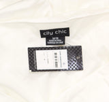 City Chic Trendy Plus Size Unwrapped Self Tie V-neck Camisole Top Ivory White 18
