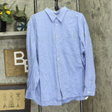 Uomo Couture Mens Vintage Button Up Dress Shirt Light Blue 171/2 34/35