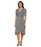 Tommy Hilfiger Womens Printed Faux Wrap Midi Dress A2AG1ZTF-005 Black Multi 16