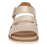 Dr. Scholl's Womens Island Glow Strappy Flat Sandal I4205S2 Light Gold 8M