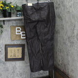 NYDJ Size Marilyn Coated High Rise Straight Leg Jeans Cordovan Purple Brown 18W