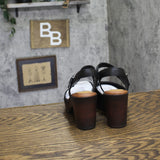 B.O.C. Womens Natasha Mary Jane Block Heel Clogs BC0008009 Black / Brown 6M