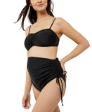 A Pea In The Pod High Waisted 2-Piece Maternity Bikini Bottom Top Set Black XS