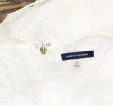 Tommy Hilfiger Womens Tie Front Flair-Dot Fit & Flare Dress A0SA1BV1 White 10