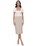 DKNY Womens Knit Pull-On Pencil Skirt P2ANQM27 Pebble Brown XL