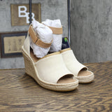 Toms Womens Marisol Platform Wedge Shoes 10016358 Natural Brown 8M