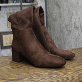 Michael Michael Kors Block Heel Riding Boot with Side Zip Mocha Brown 11M