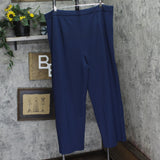 Ny Collection Womens Plus Size Knit Belted Scuba Pants WSCP1189 Navy Blue 3X