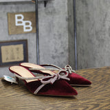 A New Day Womens Gwen Rhinestone Velvet Bow Heels 94656739 Burgundy Red 8M