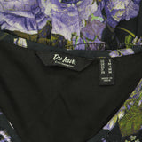 Du Jour Womens Floral Printed Woven Top with Smocked A342170 Violet Purple S