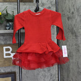 Bonnie Jean Girls Toddler Sweater Gown Dress Long Sleeve Holiday Red 3T