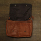 Kenneth Cole Reaction Leather Messenger Bag for Laptop/Tablet Cognac Brown