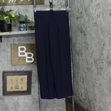 Ny Collection Womens Petite Mid Rise Pull On Wide-Leg Palazzo Pants Navy Blue SP