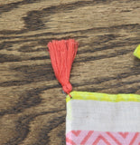 Matalan Aztec Stripe Kimono With Tassels Pink Yellow Mutli