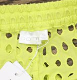 Dotti Cotton Openwork Dot Drawstring-Waist Cover Up Shorts Citrine Green XL