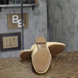Journee Collection Akza Slip-On Square Toe Mule Flats Beige Brown 7.5M