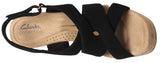 Clarks Nerisa Grace Wedge Cork Sandal 26187243 Black Nubuck 8.5M