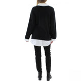 Tommy Hilfiger Plus Size Cotton Argyle Layered-Look Sweater Black Multi 2X