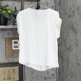 Nine West Womens Roll Sleeve Unlined Woven Blouse Shirt Top Off White S