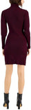 Taylor Dresses Women's Mock Neck Puff Sleeve Cable Knit Sweater Dress 6702M