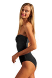 Becca Womens Rock Solid Gold Buckle One-Piece Swimsuit 361067 Black M