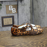 A New Day Velvet Print Flats with Crisscross Buckle Leopard Brown Multi 8.5M