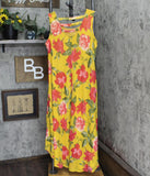 Nina Leonard Womens Sleeveless Printed Power Mesh Dress Mustard Multi Yellow 1X