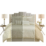 Nanshing 7pc Calioppa Abstract Comforter Set Artemis7-Q-BE Beige Brown Queen