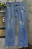 Hollister Mens Straight Leg Distressed Jeans 167046b6e27e60 Blue 34x32