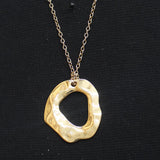Universal Thread Nickel Free Organic Ring Pendant Necklace Gold Yellow 32" + 3"