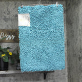 Knights Bridge Shaggy 100% Soft Plush Cotton Bath Rug Aqua Blue 17x24