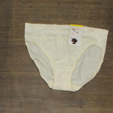 Warner's Women's No Pinching Lace Microfiber Hi-Cut Panties Vanilla Ivory M