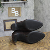 INC International Concepts Heel Ezmae Dress Booties Rich Truffle Brown 6.5M