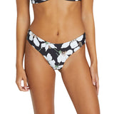Volcom Womens Bikini Bottoms Cheeky Coverage Swim Midnight Lily Black Multi M