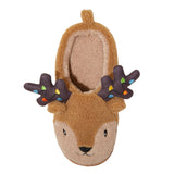 Wondershop Kids Boys Girls Holiday Light up Reindeer Slippers Brown L (4-5)