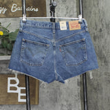 Levi's 501 Original Distressed Denim Shorts 89527256 Darn It Now Blue 30