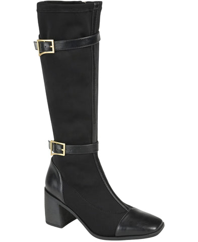 Journee Collection Womens Buckle Knee High Gaibree Boots Black 8.5M
