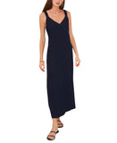 Sam & Jess Womens Ruched Strap Woven Tank Maxi Dress DA93885405P Navy Blue XL