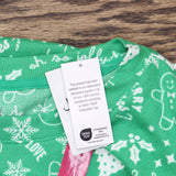 Jenni Womens Long-Sleeve Pajama Shirt Top 100173606MS Doodle Holiday Green 2XL