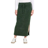 Universal Thread Drawsting Elastic Waist Knit Sweater Pencil Skirt Dark Green M