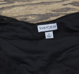 Sam & Jess Womens V-Neck Smocked Cuff Lined V-Neck Top Black M