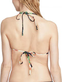 Rachel Rachel Roy Standard Swim Top with Shoulder Flat Magnolias Black Multi M