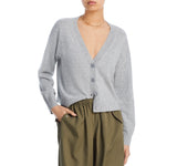 Aqua Womens Button Front Sweater Cashmere V-Neck Cardigan V10337 Light Gray 2XL