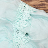 Elan Womens Woven Strapless Crochet Trim Dress VCL5754 Aqua Blue L