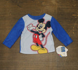 Disney Boys Mickey Mouse Loose-Fit Fleece Pajama Shirt MK1131ELLMA Blue 2T