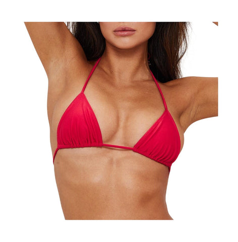 Sunkissed Womens Le Triangle Bikini Top Swim Cherry Red S