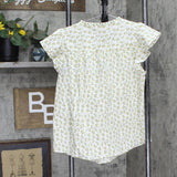 LC Lauren Conrad Womens Lightweight Unlined Woven Blouse Shirt Top White Multi M