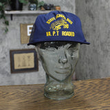 Mens Vintage VA Roadeo School Bus Trucker Cap Hat Navy Blue L