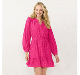 Lc Lauren Conrad Womens Ruffle Shirt Dress WL23Y045RS2